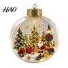 Xmas Tree Hanging Ornaments Glowing Christmas Story Ornament, Mini Holiday Scene In Ball Decoration, Winter Festival Decor Light Up Acrylic