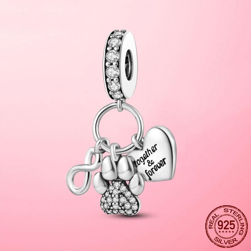 New 925 Silver Snake Coffee Cup Dog CZ Cactus Charms Beads Fit Original Women Bracelet Fine Silver Jewelry Gift