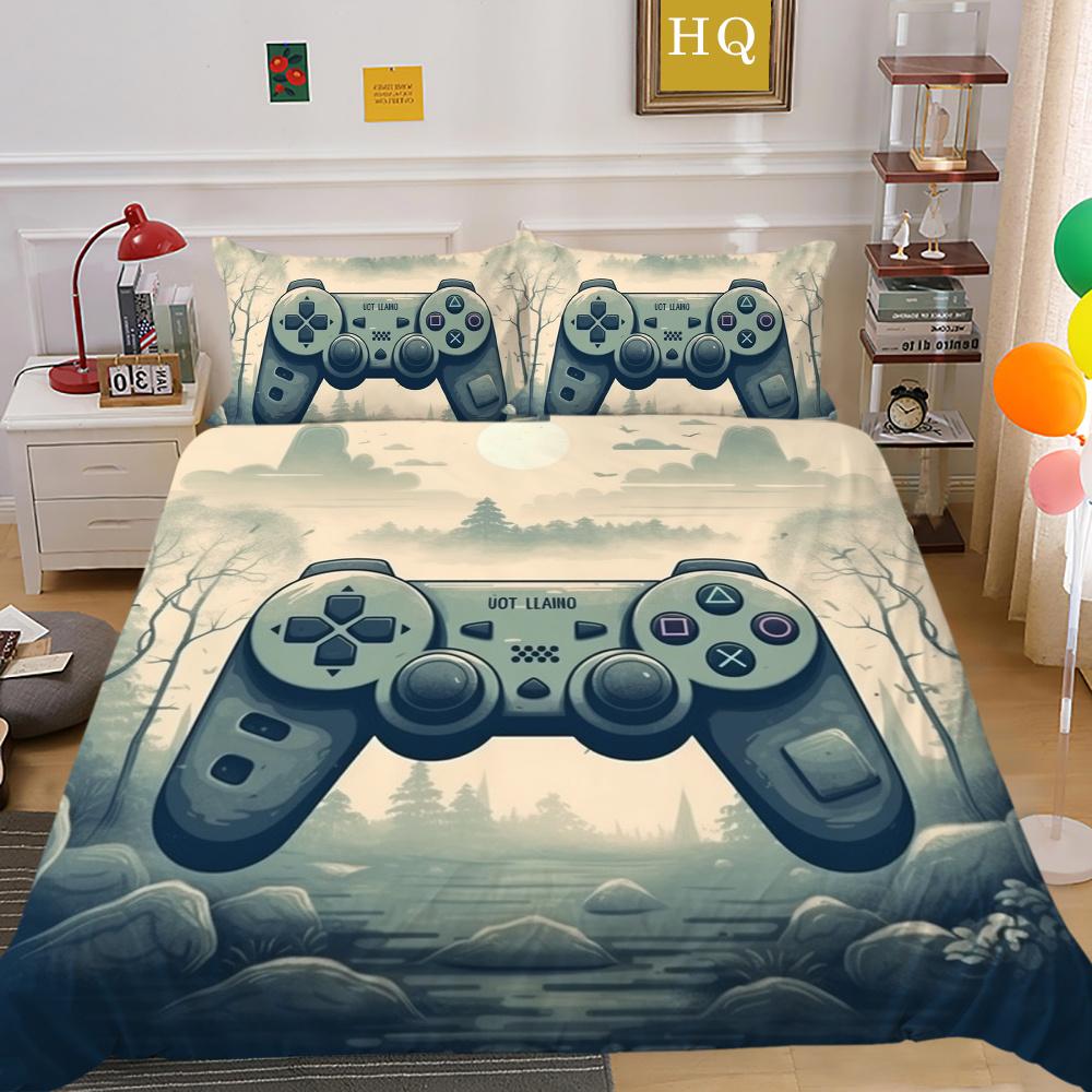Bedding Cover Set with Pillowcase Home Bedclothes Game Console High Quality Duvet Cover Set Full Queen Size Bed Sets