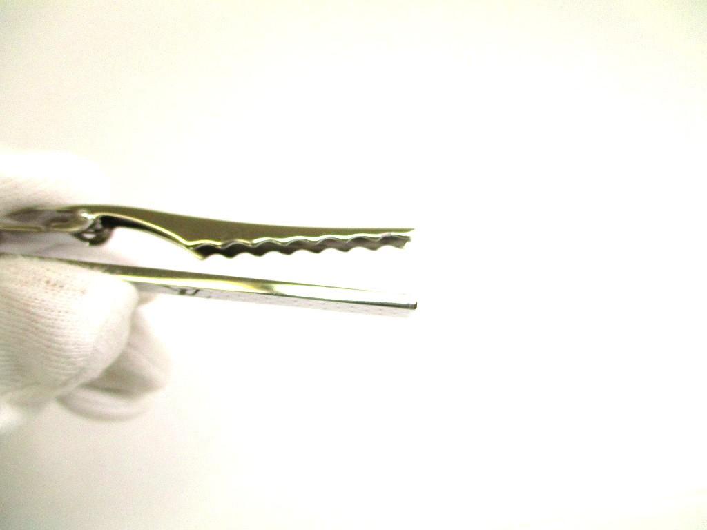 Authentic LOUIS VUITTON Silver Steel Champs Elysees Tie Clips #b173 Certified - Refurbished