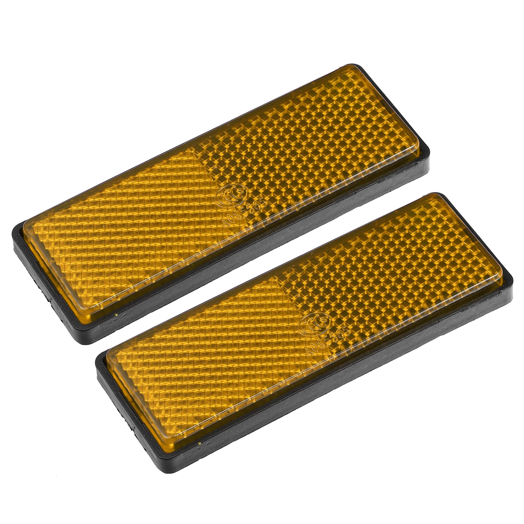 

uxcell 2pcs Front Lower Fork Reflector Sticker Rear Saddlebag Reflective Cover Universal Yellow