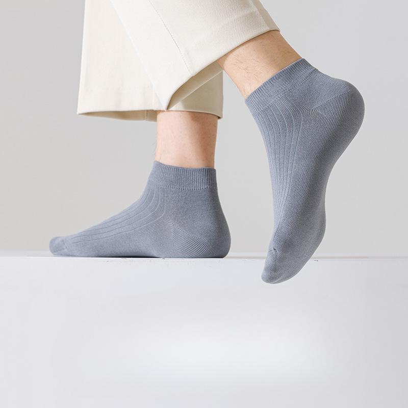 Men's Socks, Summer Thin Cotton Socks, Antibacterial, Anti-pilling, Deodorizing, Sweat-absorbing and Breathable, Summer Sports Boat Socks for Men