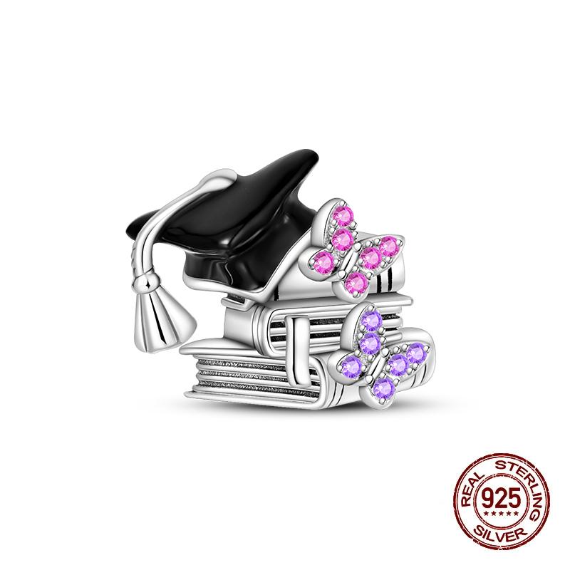 Copper Graduation Season Series Owl Bachelor'S Hat Charms Beads Suitable For 3Mm Original Design Bracelets DIY Style Jewelry