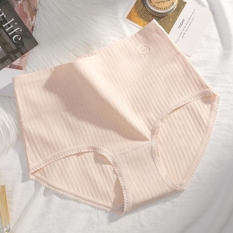 Women's Spring and Autumn Cotton 10A Antibacterial Crotch High Waist Tummy Tuck Underwear
