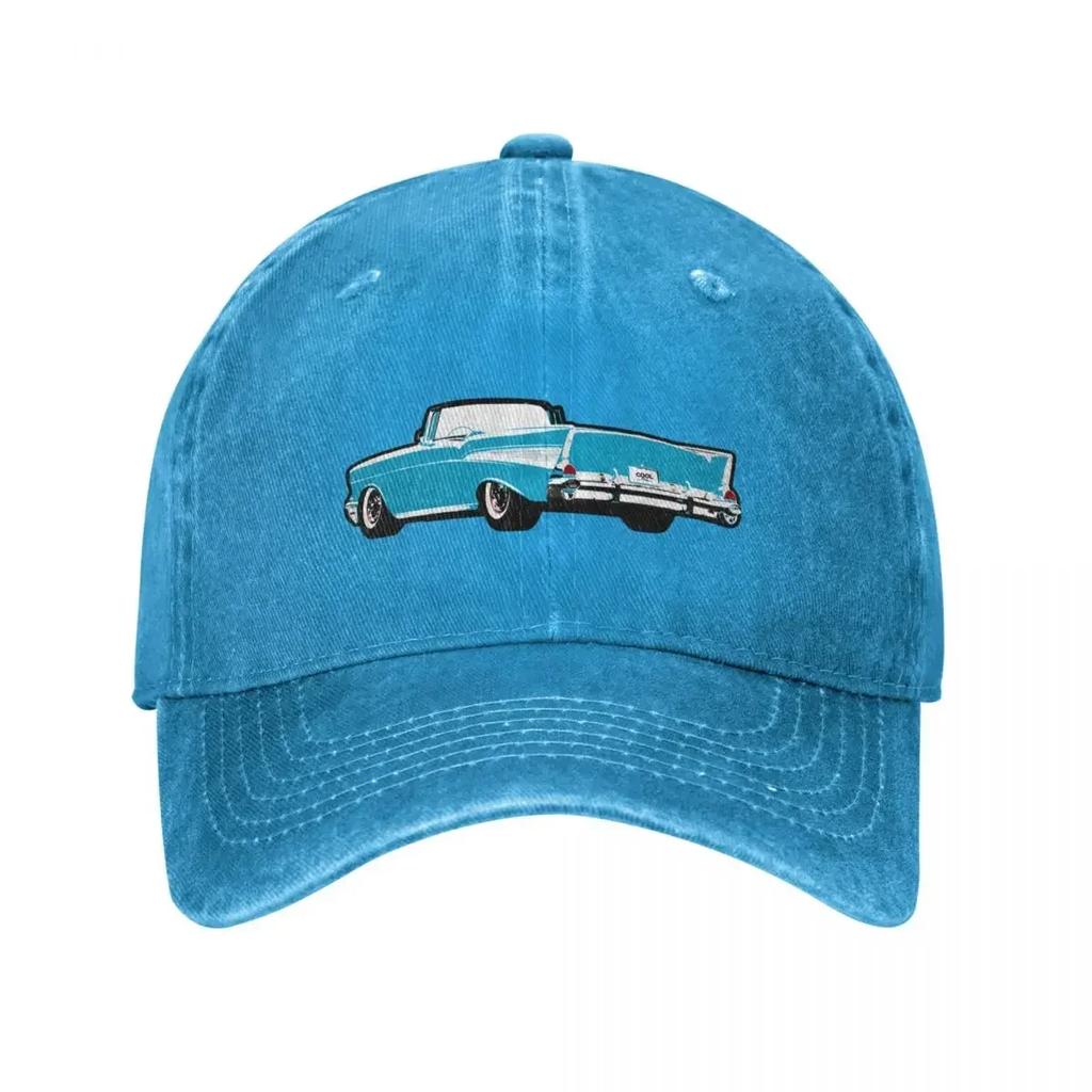 Blue 1957 CC Convertible Baseball Cap Sun Cap Custom Cap Women's Beach Men's