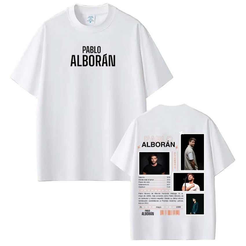 Singer Pablo Alboran Clickbait Album Cover Tshirts Mens Clothing Harajuku Hip Hop Street T Shirt Casual Comfort Loose Tshirts