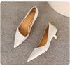 Four colors optional~ autumn sheepskin high heels women's pointed commuting OL work shoes light mouth wine glass and high heels