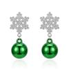 Snowflake Xmas Drop Dangle Stud Rhinestone Christmas Jewelry Fashion Christmas Earrings  Unisex