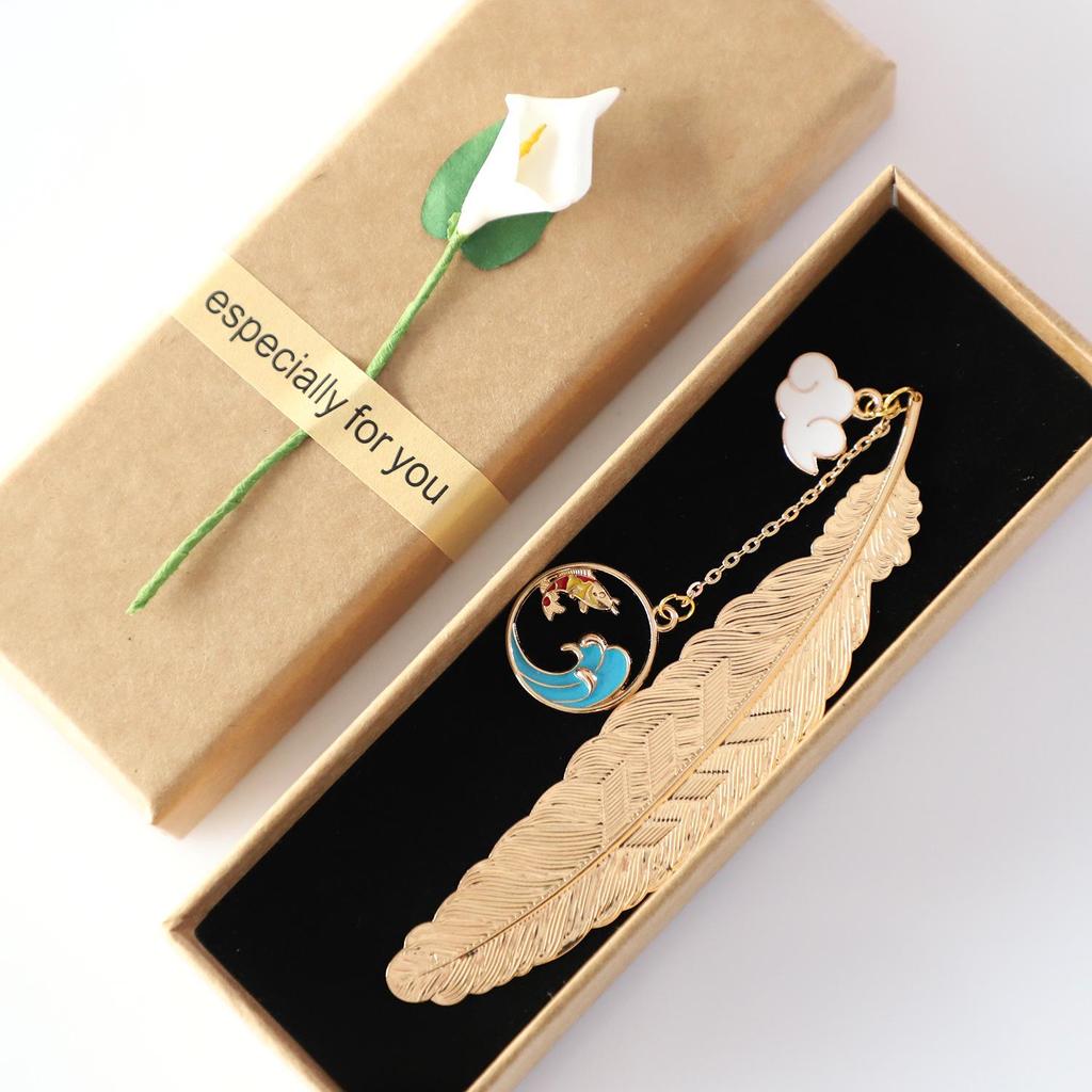 Koi Palace Metal Bookmark - Chinese Style Graduation, Birthday & Valentine's Gift for Girls & Boys