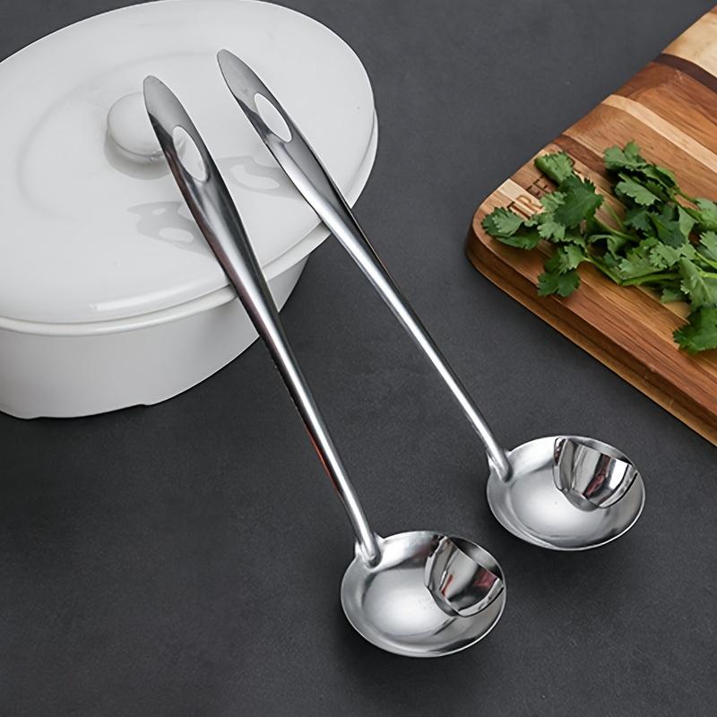 Stainless Steel Colander Spoon Soup Colander Kitchen Gravy Oil Soup Fat Separator Ladles Skimmer Spoon Colander