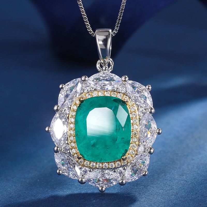 Bijoux Fond Cuivre Plaqué Or Couleur Simulation Trésor Lumière Luxe Couleur Séparation Ensemble Pendentif Bague 12 * 14