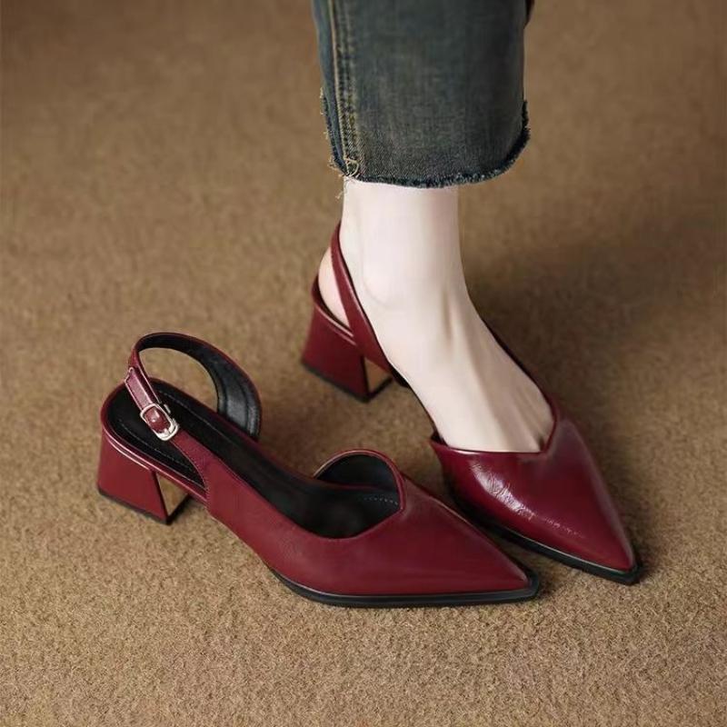 Fashion High Heels Sandals Woman Pointed Toe Heeled Shoes Shallow 2025 Summer Trend Loafers Slingback Shoes Elegant Dress Pumps Mujer