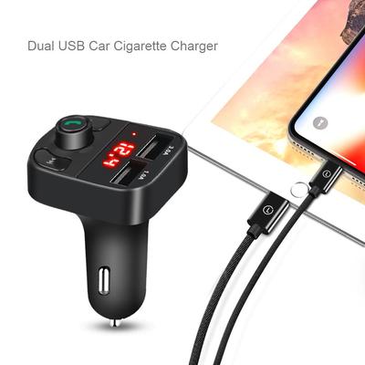 Araç Kiti Kablosuz Bluetooth Telefon Şarj Cihazı LCD MP3 Çalar Handsfree FM Verici Çift USB Şarj Cihazı