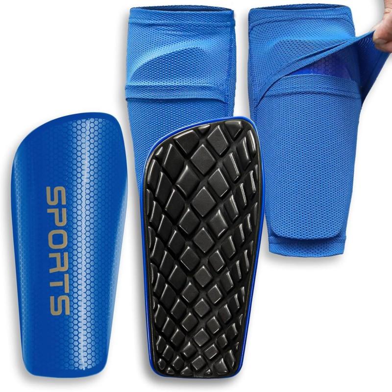 Football Shin Guards With Compression Socks Set Adults Teens Soccer Protection Gear