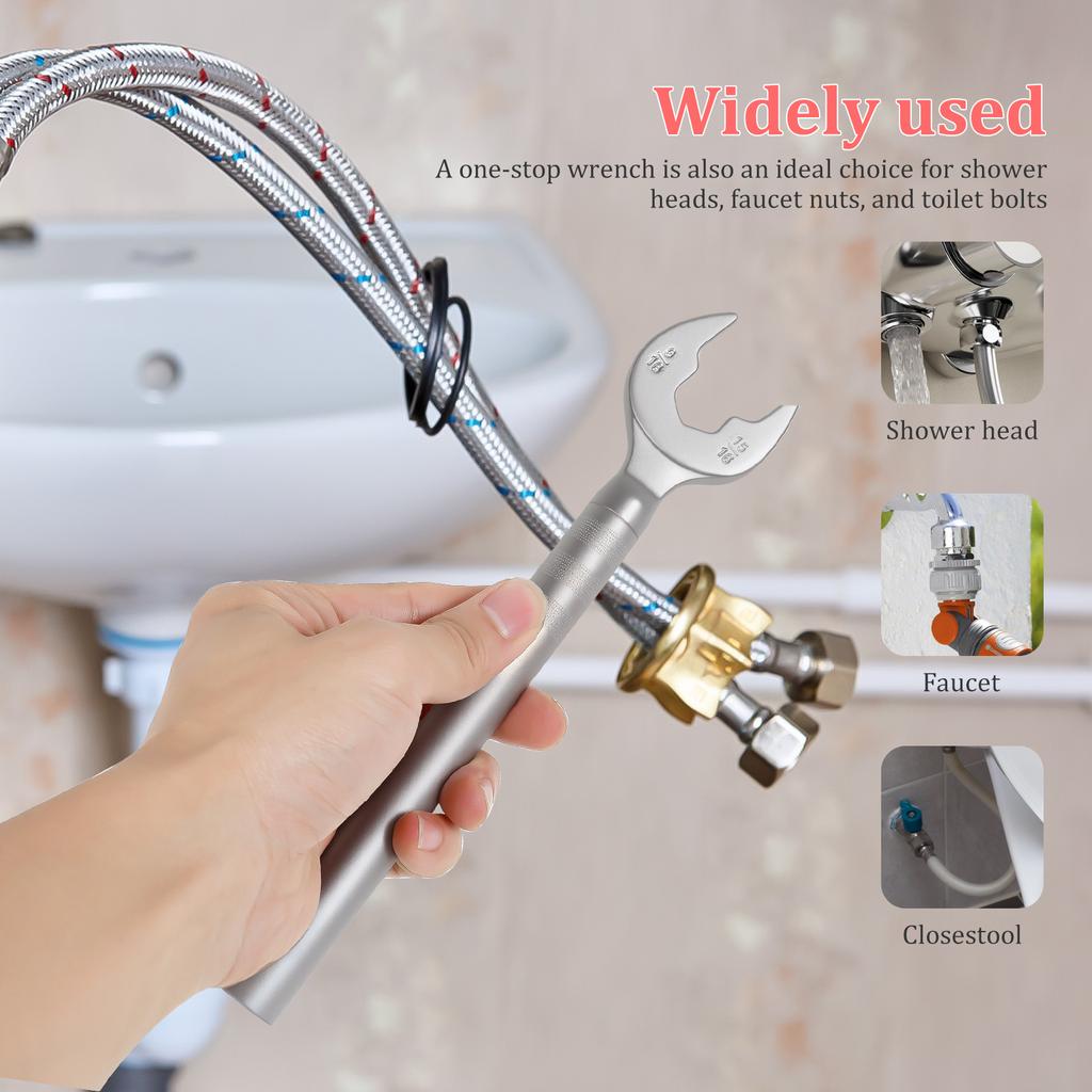 Multifunkční jednostranný klíč 2 v 1 Otevřený klíč Momentový klíč Hardware Nástroje Klíč Pro všechny velikosti šroubů Ruční nástroj