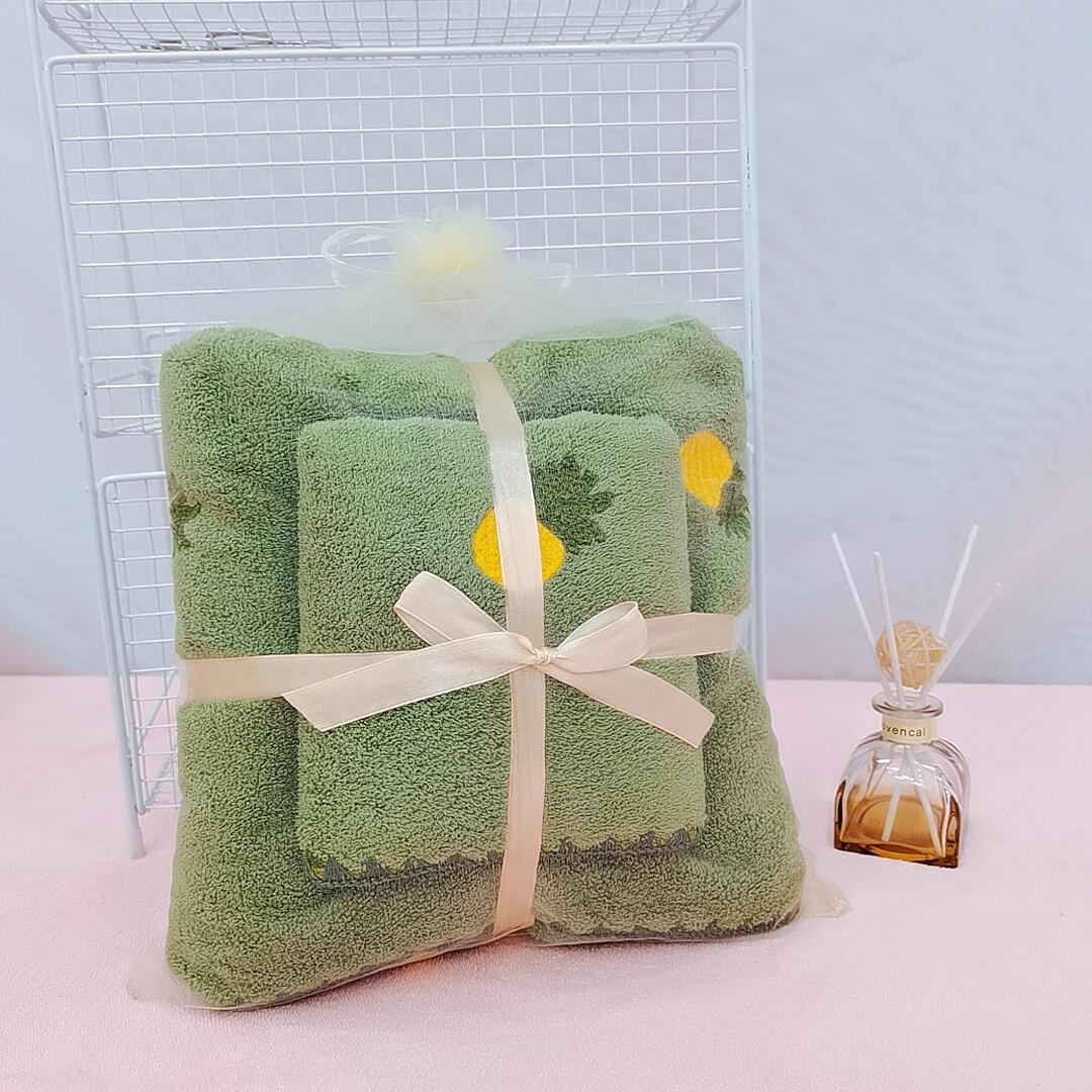 

Полотенце из кораллового флиса, полностью вышитое, домашний набор, маленький, свежий, мягкий, утолщенный, впитывающий, набор домашних полотенец Towel 35 * 75cm