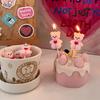 5pcs Cartoon Hug Bear Candle Set Cute Mini Bear and I Love You Funny Birthday Anniversary Candles Party Supplies Cake Decoration