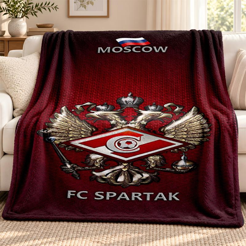 FC Spartak Moskau Decke Flanelldecke Weiche Gemütliche Plüschdecke für Sofa Bett Leichte Heimdekoration Outdoor Camping