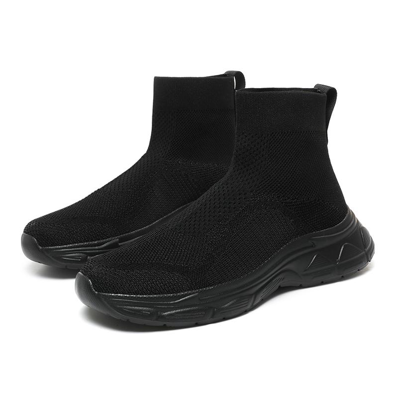 

Большие размеры 36-48, пара высоких носков, обувь из тканой сетки, дышащая спортивная обувь для мужчин, легкие носки на платформе, кроссовки для женщин 36