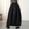 DIMANAF 2026 Sommer Strand Übergröße Langes Kleid Damen Elastischer Bund Locker Lässige Hose Unterteil Schwarz