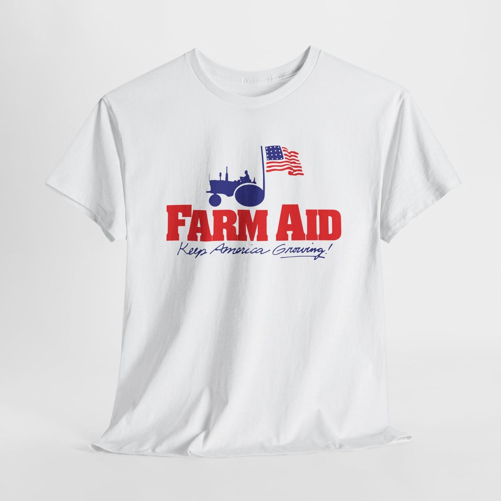 

1985 Тема Farm_Aid Унисекс Футболка из Плотного Хлопка Топы Футболка, Сельскохозяйственная Рубашка, Поддержи Местное 3XL