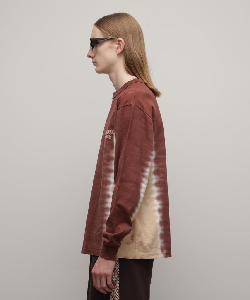 Schott NYC TIE DYE LS T-SHIRT "AMERICAN BRAND WITH PRIDE" / Herren L 050 Braun / 782-4130003