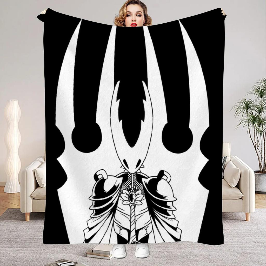 Hollow Knight Blanket Cartoon Game Printed Flannel Blanket for Home Living Room Bedroom Decor New Year Christmas Gift for Fans