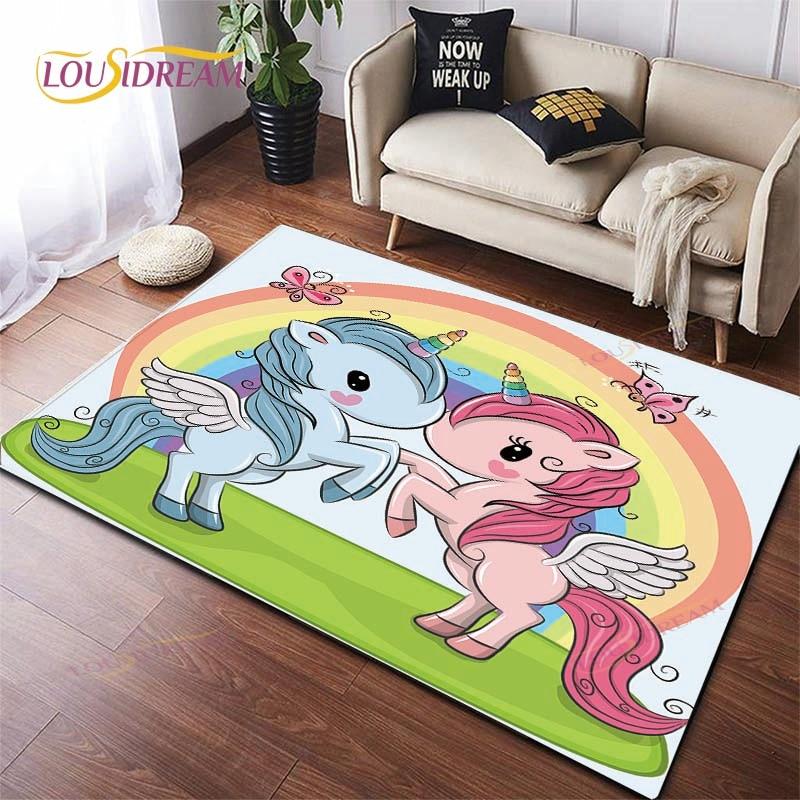 Cartoon Cute Unicorn Home Decor Bathroom  Soft Rugs Carpets for Living Room Rug for Kitchen on The Floor Mat Bedroom Mat