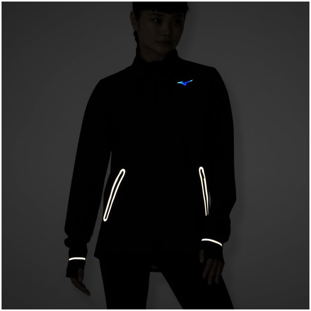 [Mizuno] Running Wear Thermal Charge Jacket Water-repellent Rest Recovery Reflective Print J2MEB702 Women's Black