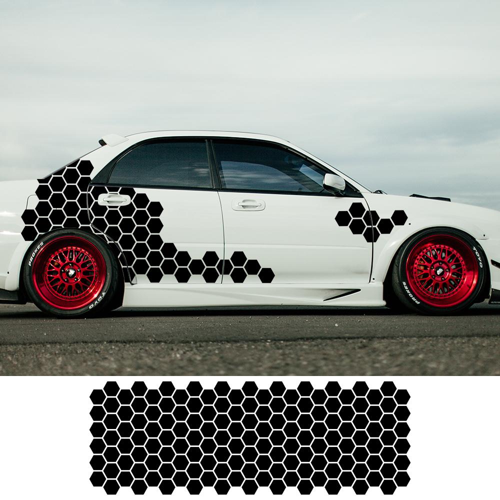 Car Sticker Camouflage Kit Solid Hexagon Honeycomb Graphics Decor Waterproof Auto Body Side Door DIY Decoration Accessories