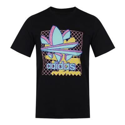 Originals Thaxter Briefdruck Rundhals Kurzarm T-Shirt Herren Oberteile Schwarz DU8367