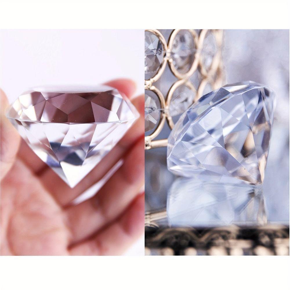 Faceted Cut Clear Crystal  60/80/100mm Desktop  Ornament Big Glass   Weddings