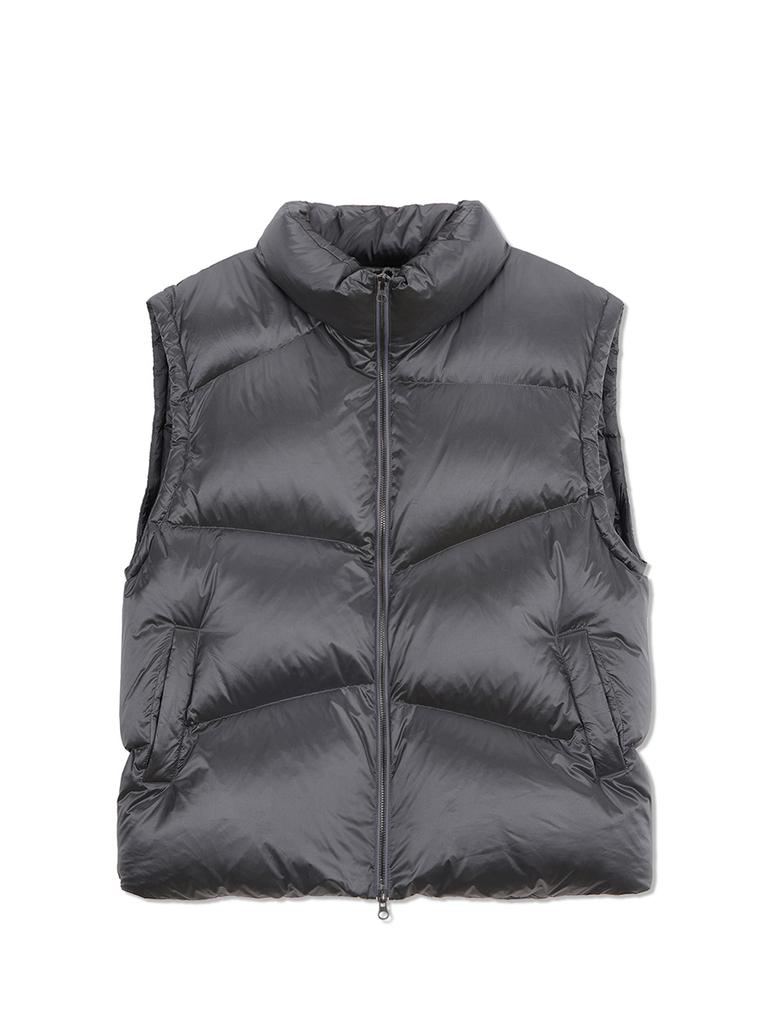 Matin Kim Unbalance Quilted Down Vest For Men In Gray