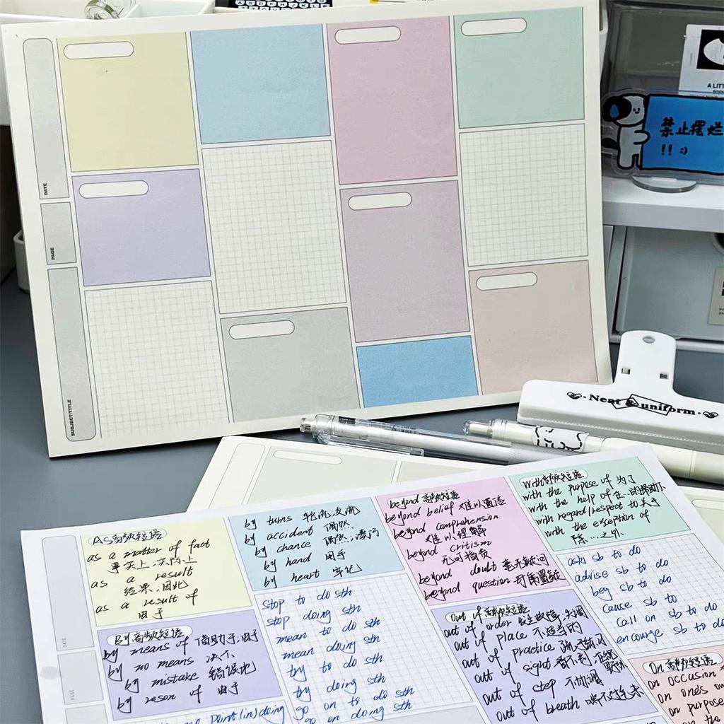 B5 Colored Memo Pad Multifunctional Notebooks 2025 Tearable Notepad Planner Learning Paper School Stationery Supplies 30 Sheet