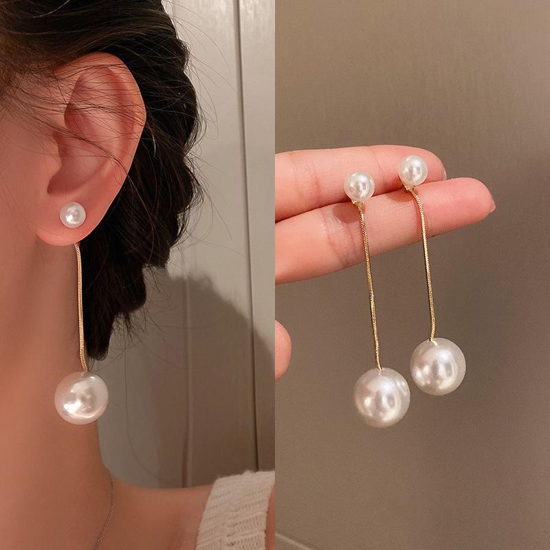 Rugged Geometry Irregular Pearl Earrings for Women Personalized Design Drop Earrings Fashion Versatile Style Zircon