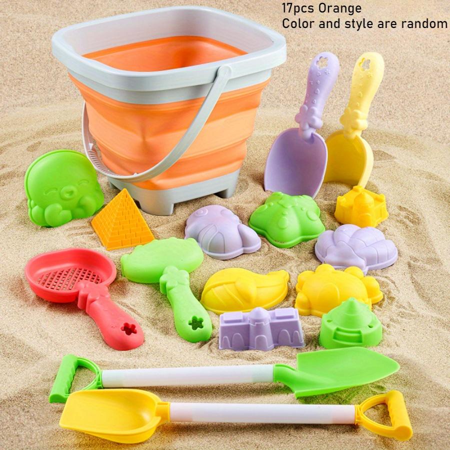 Children's Sand Digging Toy Set Beach Play Water And Sand Folding Bucket Shovel Mold Summer Gift Random Colors Styles