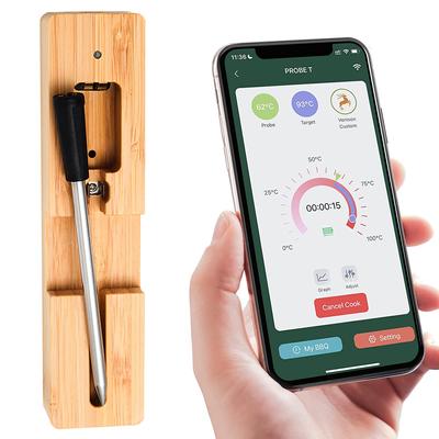 Et Termometresi Kablosuz, 165ft'e kadar Bluetooth Aralığı, Fırın, Izgara, Mutfak, Barbekü, Sigara İçen, et lokantası için Akıllı Et Termometresi