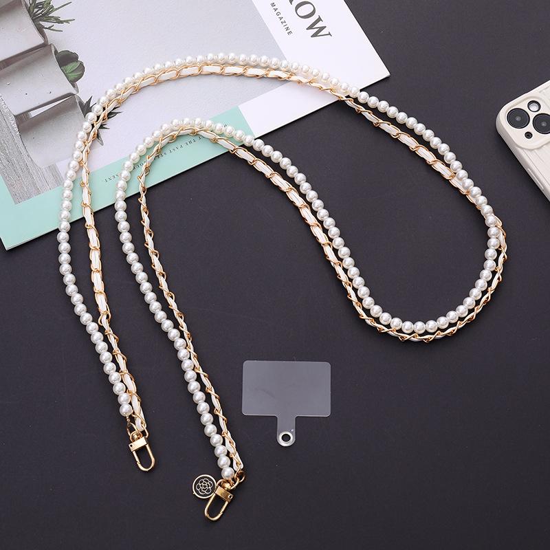 Pearl Mobile Phone Chain Necklace - Crossbody Lanyard for Women
