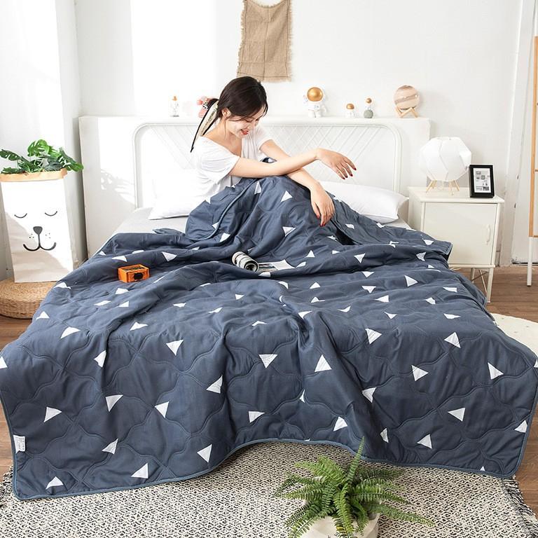 2025 Summer Thin Blanket Printing Bed Quilt Summer Cool Quilt Double Blankets Comforters Skin-friendly Cotton Thin Quilt Soft Bedding Home Textile