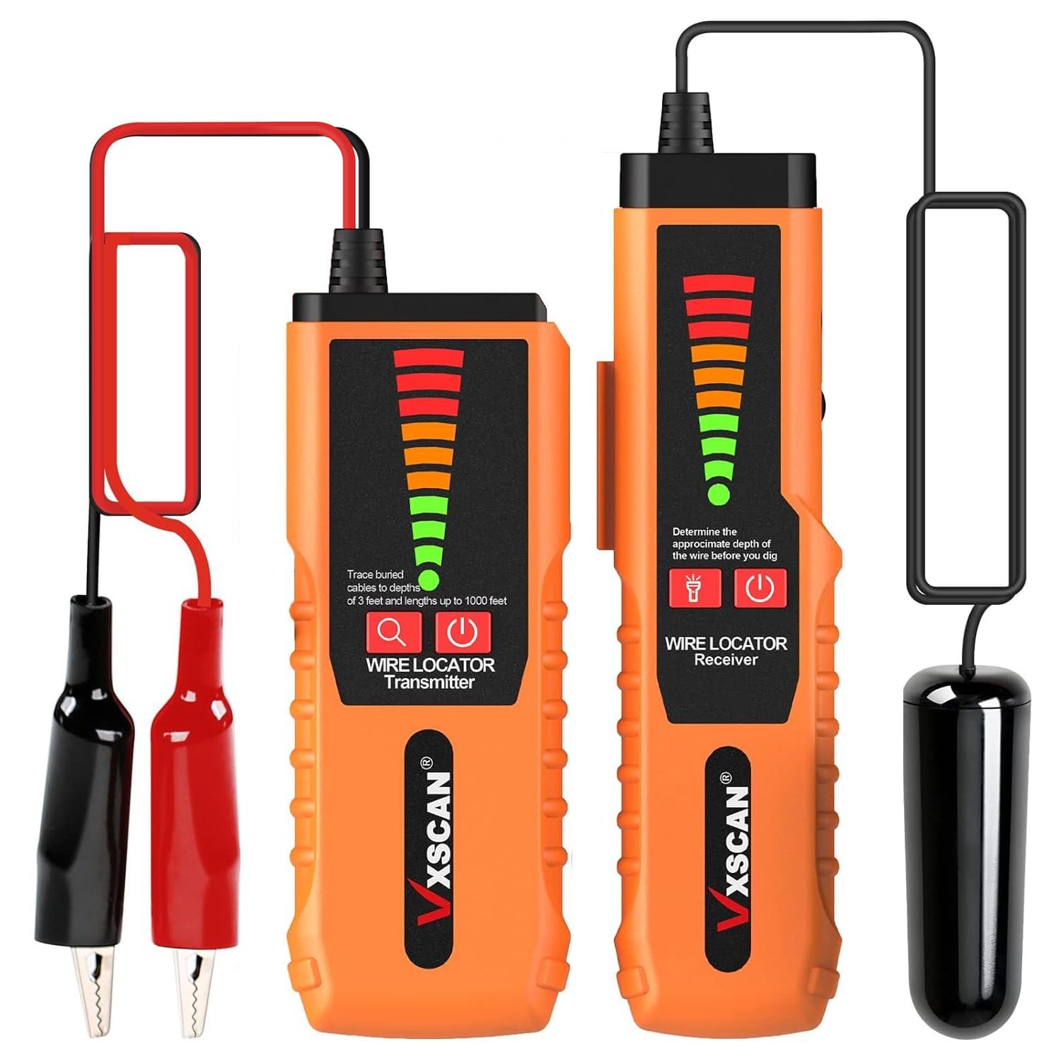 Трассировщик подземных кабелей, комплект VXSCAN F04 для обнаружения подземных кабелей, генератор тональных сигналов и щуп с кабелем-тестером для наушников для обнаружения обрывов кабелей