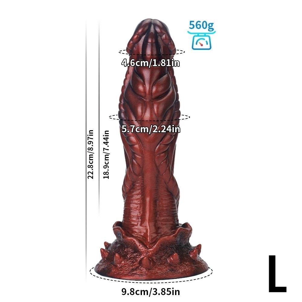22.8cm Fantasy Alien Silicone Dildo, Ultra Soft Liquid Silicone Design, Realistic Texture, Strong Suction Cup, Flexible Premium Collection