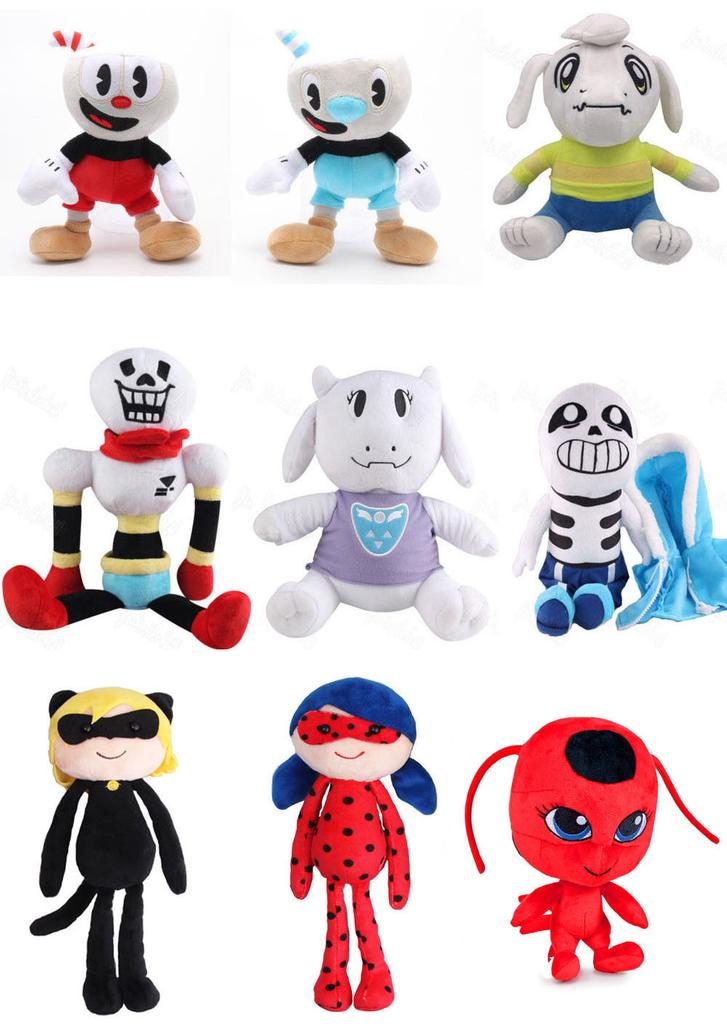 Premium 2 Pieces Set Of 10 Inch Cuphead And Mugman Plush Toys With Cozy Mecup And Brocup Designs