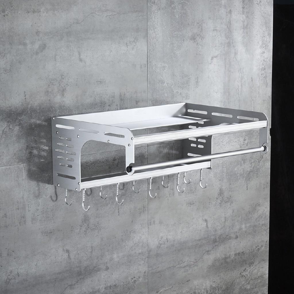 

Новый Органайзер Держатель для хранения Кронштейн для духовки Кухонная настенная полка Кронштейн Стойка для духовки Космический алюминий Стойка для микроволновой печи серый