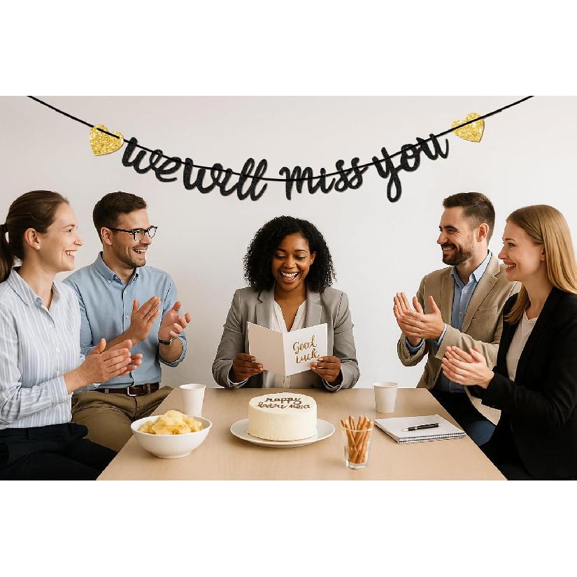 We Will Miss You Banner for Retirement Party Decorations – Going Away Party Decor for Coworker, College Send Off, Goodbye Banner, Farewell Sign,