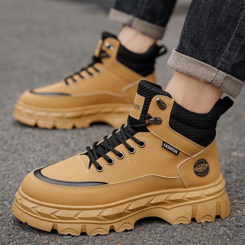 High-top Martin boots men's shoes autumn new outdoor tooling shoes men's trend versatile platform casual short boots trendy shoes
