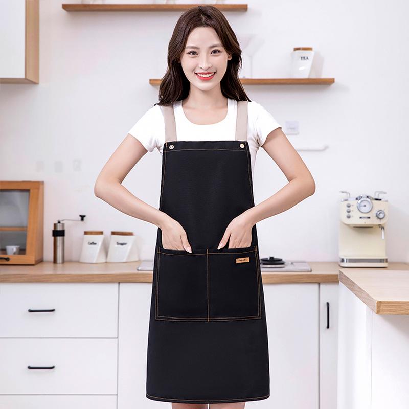 Unisex Waterproof Canvas Waist Apron for Kitchen & Catering - Custom Logo Printing Available