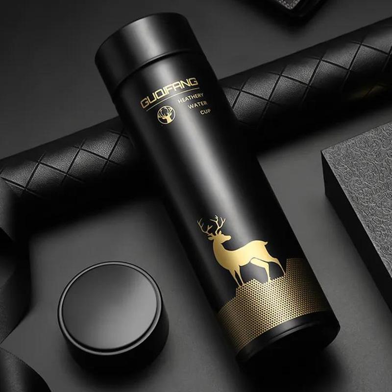 Potiskovací vakuová láhev Lucky Deer 304 z nerezové oceli Láhev na kávu a čaj na vodu 500 ml Domácí venkovní sportovní pohár na vodu