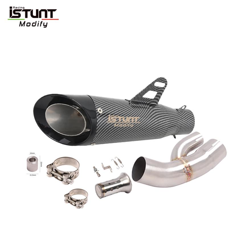 For BMW S1000XR 2015 2016 2017 2018 2019 Carbon Fiber Muffler Mid Link Pipe Motorcycle Exhaust Escape Full System 51mm DB Killer