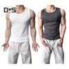 Men Vest Round Neck Sleeveless Slim Fit Tank Tops Solid Color 3D Tailored Breathable Sports Travel Vest