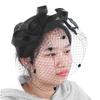 Wedding Women Net Mesh Bridal Face Veil Hats Brides Fascinator Headwear Hair Accessory(Black)